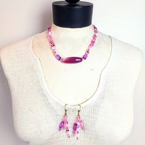 Piece #51 "Pink Princess" Pink Agate Necklace